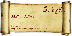 Sár Éva névjegykártya